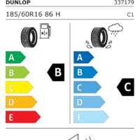 etiqueta energética eprel DUNLOP 185/60R16 86H ENASAVE EC300+