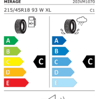 etiqueta energética eprel MIRAGE 215/45R18 93W XL MR-882